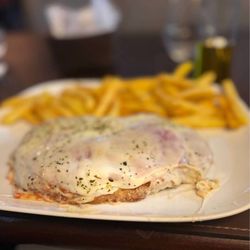Alta Vaca Grill Argentinean Steakhouse - Milanesa Napolitana fries and FREE SODA
