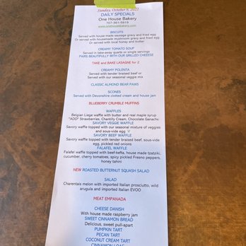 One House Bakery - Seasonal Menu - Bakeries Near Me - Benicia, California One House Bakery - Seasonal Menu - Bakeries Near Me - Benicia, California