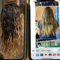 Mizu Salon - Before and after Carla fixed my hair