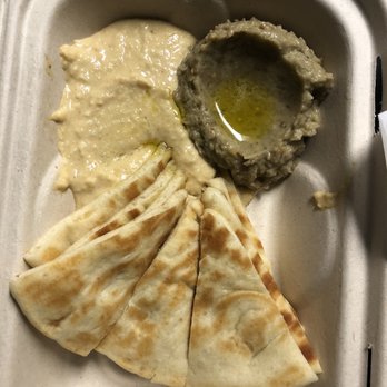 Olive Tree Café - Half Baba Ghanoush and half Hummus - Greek Near Me - Honolulu, Hawaii Olive Tree Café - Half Baba Ghanoush and half Hummus - Greek Near Me - Honolulu, Hawaii