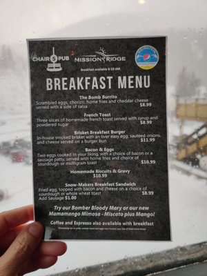 Menu photo 8 Chair 5 Pub Wenatchee, WA