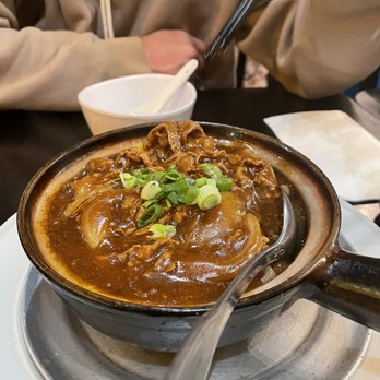 A+ Hong Kong Kitchen - S13. Satay Beef over Rice Roll in Stone Pot - Cantonese Near Me - Seattle, Washington A+ Hong Kong Kitchen - S13. Satay Beef over Rice Roll in Stone Pot - Cantonese Near Me - Seattle, Washington