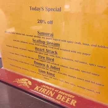 Itto Sushi - Some of the special offerings at 20% off. - Sushi Bars Near Me - Midvale, Utah