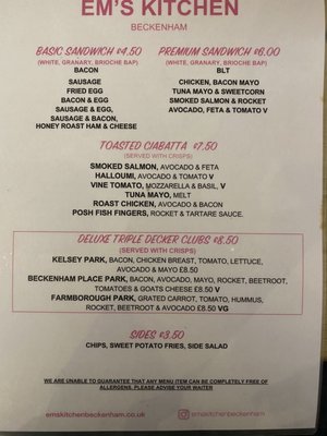 Menu photo 3 Em’s Kitchen Beckenham, KEN Menu photo 3 Em’s Kitchen Beckenham, KEN