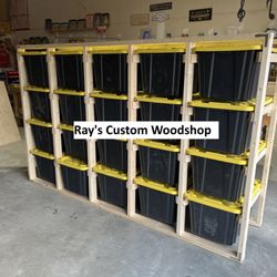 Ray's Custom Woodshop - Custom Built Tote storage to help organize your life.