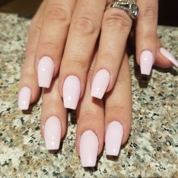 Creative Nails & Spa Too - Pink coffin shaped nails - Nail Salons Near Me - Sunrise, Florida