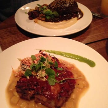 Ofrenda - Pork with Habenero Pineapple Salsa, and something with Mole sauce. - Mexican Near Me - New York, New York Ofrenda - Pork with Habenero Pineapple Salsa, and something with Mole sauce. - Mexican Near Me - New York, New York