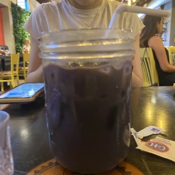Breakfast Republic - Iced Ube Latte. Great for your ube lovers! - Breakfast & Brunch Near Me - Costa Mesa, California
