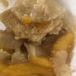 Cobbler picked through, looking for flavor. None present.