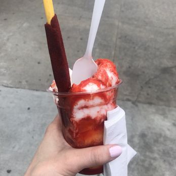 Sley Ice cream - Chamoyada with coconut ice cream and mango ice! - Ice Cream & Frozen Yogurt Near Me - Brooklyn, New York