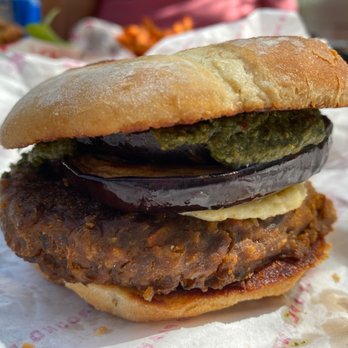 MSA Annex - Beaut burger number 9-has eggplant, pesto and house-made "mozzarella." It's vegan and so delicious. - Shopping Centers Near Me - Tucson, Arizona