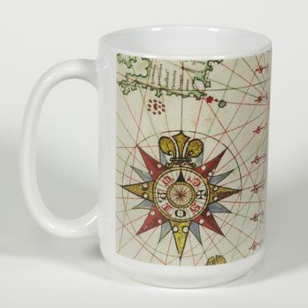 Newberry Bookshop - Based on a 1583 portolan chart by Joan Martines in the Newberry's collections, this map mug is 11 oz. of cartographic majesty. - Cards & Stationery Near Me - Chicago, Illinois Newberry Bookshop - Based on a 1583 portolan chart by Joan Martines in the Newberry's collections, this map mug is 11 oz. of cartographic majesty. - Cards & Stationery Near Me - Chicago, Illinois