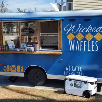 Wicked Waffles - a blue food truck - Food Trucks Near Me Wicked Waffles - a blue food truck - Food Trucks Near Me