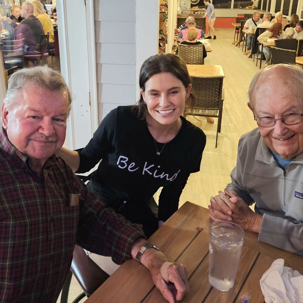 Rusty Hooks Dockside Grill - Bill Bruce (left) Meagan (our Waitress) and Ted Eckenhoff (right). - Seafood Near Me - Southport, North Carolina Rusty Hooks Dockside Grill - Bill Bruce (left) Meagan (our Waitress) and Ted Eckenhoff (right). - Seafood Near Me - Southport, North Carolina