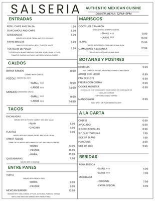 Menu photo 7 Salseria Webster, TX