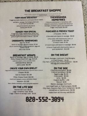 Menu photo 2 Breakfast Shoppe Swannanoa, NC