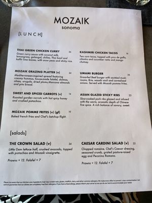 Menu photo 4 Mozaik Sonoma, CA Menu photo 4 Mozaik Sonoma, CA