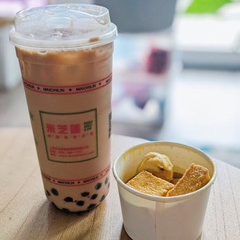 Mai Chi Lin - Silk stocking milk tea with boba and small curry combo. - Hong Kong Style Cafe Near Me - Bellevue, Washington Mai Chi Lin - Silk stocking milk tea with boba and small curry combo. - Hong Kong Style Cafe Near Me - Bellevue, Washington
