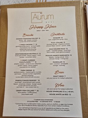 Menu photo 5 Aurum Maui Wailea, HI Menu photo 5 Aurum Maui Wailea, HI