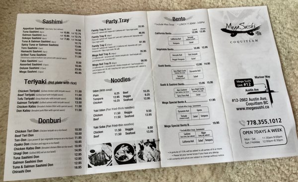 Menu photo 2 Mega Sushi Coquitlam, BC