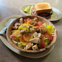 North West Grill - Fried Bologna Sandwich, Small Grilled Chicken Salad