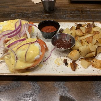 First Watch - Eggs Benedict with Smoked Salmon & Home fries - Breakfast & Brunch Near Me - Audubon, Pennsylvania First Watch - Eggs Benedict with Smoked Salmon & Home fries - Breakfast & Brunch Near Me - Audubon, Pennsylvania