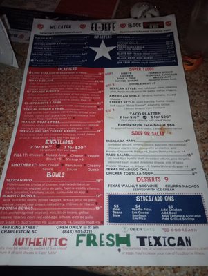 Menu photo 4 El Jefe Texican Cantina Charleston, SC Menu photo 4 El Jefe Texican Cantina Charleston, SC