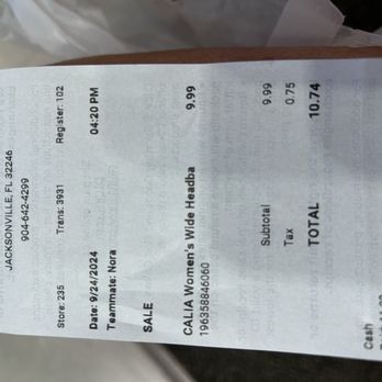DICK'S Sporting Goods - What I was charged for the headband... - Sports Wear Near Me - Jacksonville, Florida