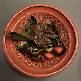 Casa Susanna - Beef Tongue, Smoked Sweet Potato, Sweet Potato Greens, Salsa Macha ($28) - Mexican Near Me - Leeds, New York Casa Susanna - Beef Tongue, Smoked Sweet Potato, Sweet Potato Greens, Salsa Macha ($28) - Mexican Near Me - Leeds, New York