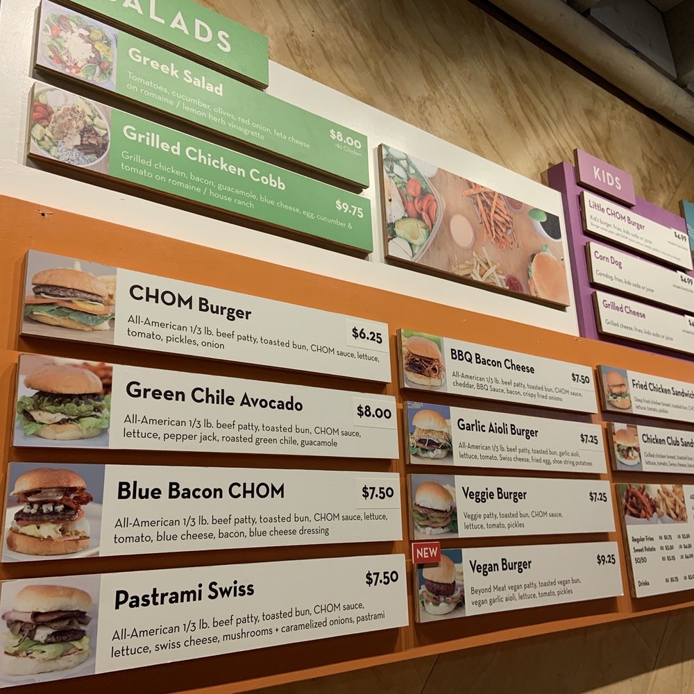 CHOM Burger - Basic menu - Burgers Near Me - Provo, Utah