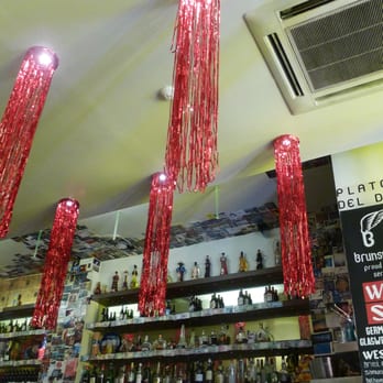 Brunswick Hotel - Unusual red tinsel like decor in Brutti Ma Buoni! - Mediterranean Near Me - Glasgow, GLG