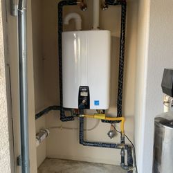 Good 2 Go Water Heaters - Tankless Navian NPE-240A2 replacing a 75 gal natural gas hot water heater with recirculating pump built in and expansion tank.