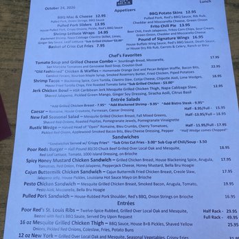 Poor Red's Bar-B-Q - Menu - Barbeque Near Me - El Dorado, California