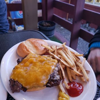 The CORRAL - Ground beef burger with cheese - Burgers Near Me - Gardiner, Montana The CORRAL - Ground beef burger with cheese - Burgers Near Me - Gardiner, Montana