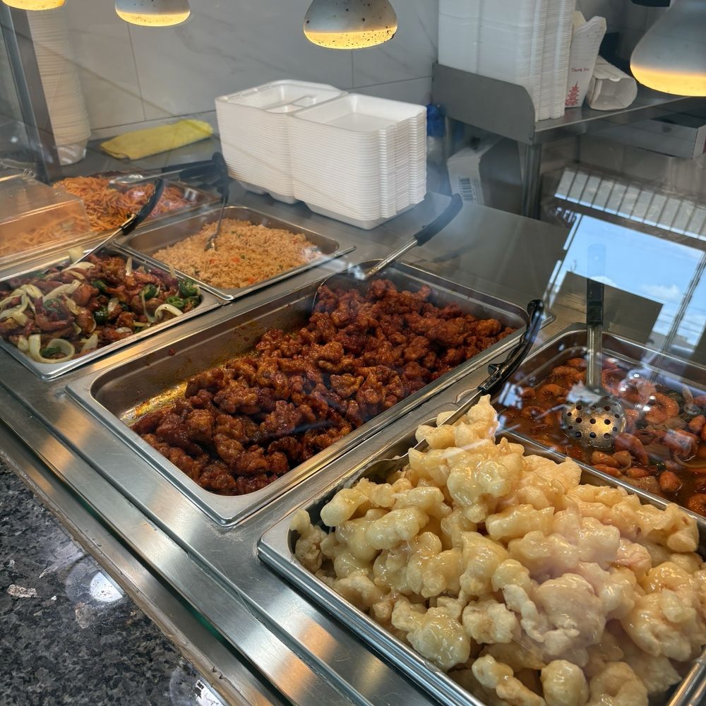 Part of the buffet area. Part of the buffet area.