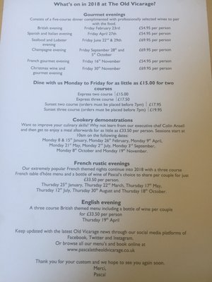 Menu photo 3 The Old Vicarage Burton-on-Trent, STS Menu photo 3 The Old Vicarage Burton-on-Trent, STS