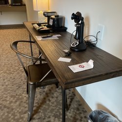 The Okoboji Commons Hotel - Functional desk-I travel with my own make up mirror so was a big fan of this space