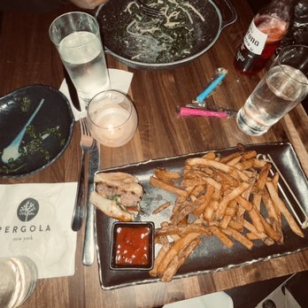 Pergola - Pergola Lamb Burger Dinner LINGUINE SEA FOOD PASTA Sautéed Spinach - Hookah Bars Near Me - New York, New York Pergola - Pergola Lamb Burger Dinner LINGUINE SEA FOOD PASTA Sautéed Spinach - Hookah Bars Near Me - New York, New York