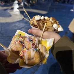 Olly's Donuts - Strawberry jam icing with sprinkles and s'more donuts