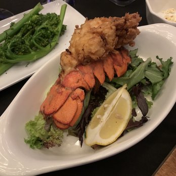 Aye Tea Elle Elevated Tapas - Fried Lobster Tail and broccolini - New American Near Me - College Park, Georgia