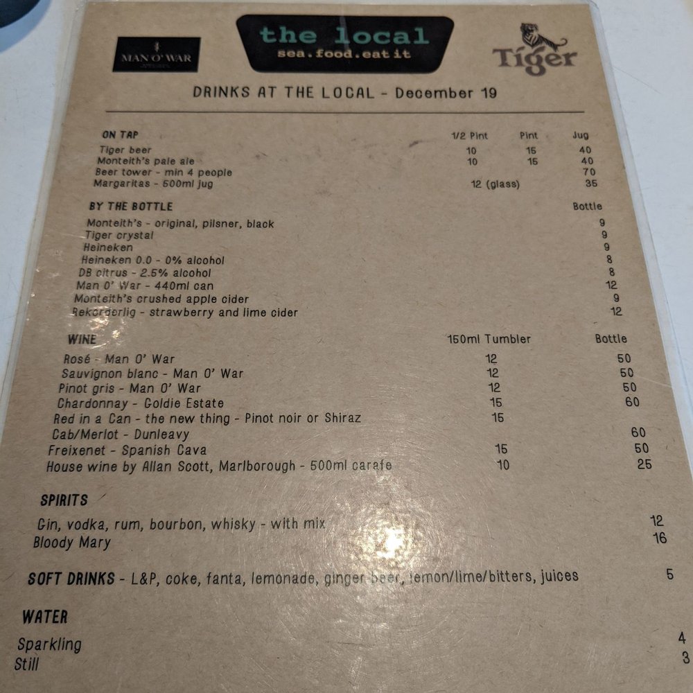 The Local - Menu - Fish & Chips Near Me - Auckland, AUK