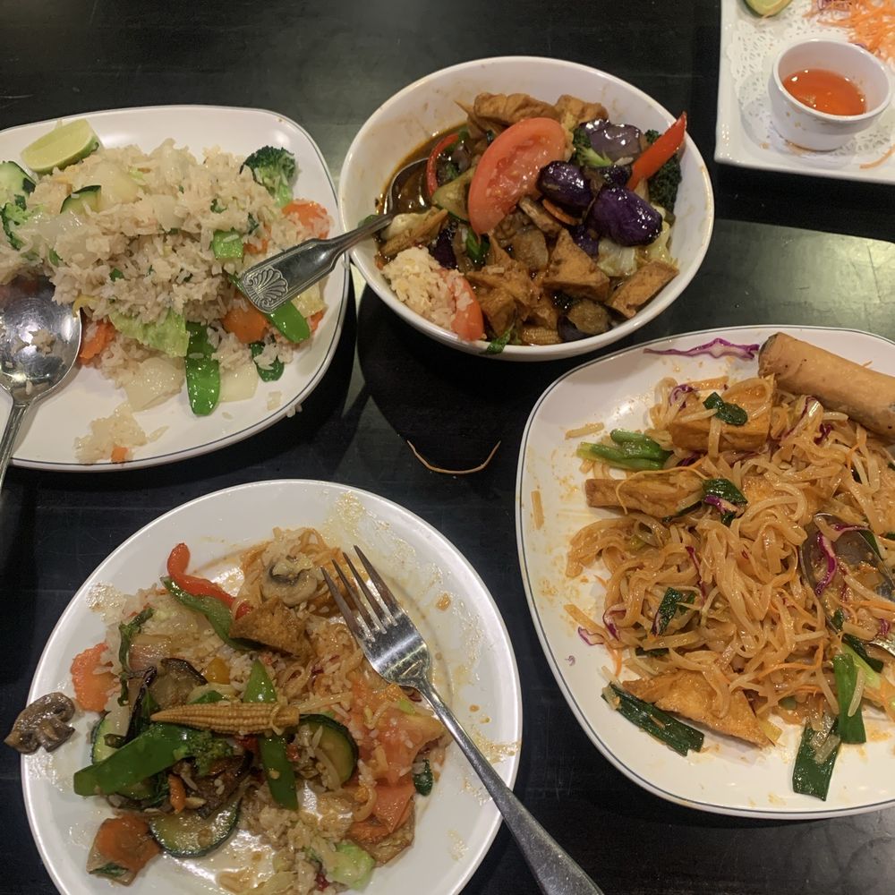 Jasmine Thai Noodle N BBQ - Pad Thai veggie fried rice, vegan style 74. Eggplants with Chili Garlic Salsa - Thai Near Me - Valencia, California Jasmine Thai Noodle N BBQ - Pad Thai veggie fried rice, vegan style 74. Eggplants with Chili Garlic Salsa - Thai Near Me - Valencia, California