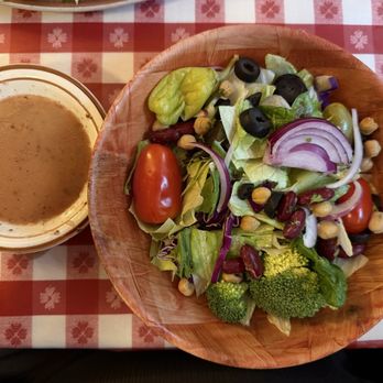 Filippi's Pizza Grotto - This is a great house salad with their wonderful Italian dressing - Italian Near Me - Napa, California