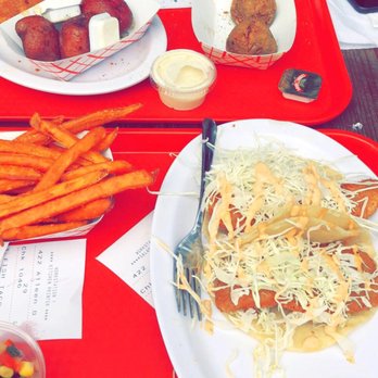 Shrimp N Stuff - Fried fish, red potatoes, fire balls (boudin balls) sweet potato fries, and Fish Tacos - Seafood Near Me - Galveston, Texas Shrimp N Stuff - Fried fish, red potatoes, fire balls (boudin balls) sweet potato fries, and Fish Tacos - Seafood Near Me - Galveston, Texas