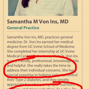 Samantha M. Von Ins, MD - Yeah right!! - Family Practice Near Me - Placentia, California Samantha M. Von Ins, MD - Yeah right!! - Family Practice Near Me - Placentia, California
