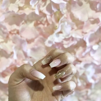Captivate Nail Spa - Ombré full set with glitter design  in love!! - Nail Salons Near Me - Fullerton, California