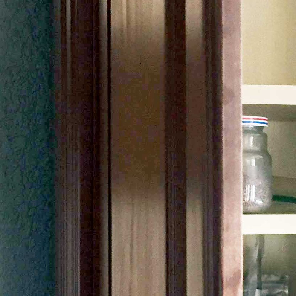 Crystal Cabinet Works - Not much left of the finish on the side of this cabinet door front. The dark spots are the finish. - Cabinetry Near Me - Princeton, Minnesota Crystal Cabinet Works - Not much left of the finish on the side of this cabinet door front. The dark spots are the finish. - Cabinetry Near Me - Princeton, Minnesota
