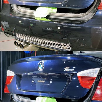 AutoConnect Detail - Before and after of a paint corrected trunk on a BMW M3 - Auto Detailing Near Me - Lodi, California