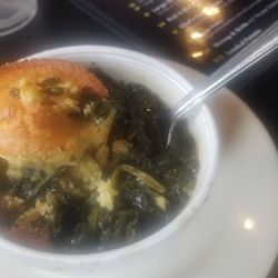 Mustard greens and cornbread