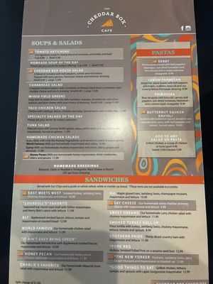 Menu photo 1 The Cheddar Box Cafe Louisville, KY